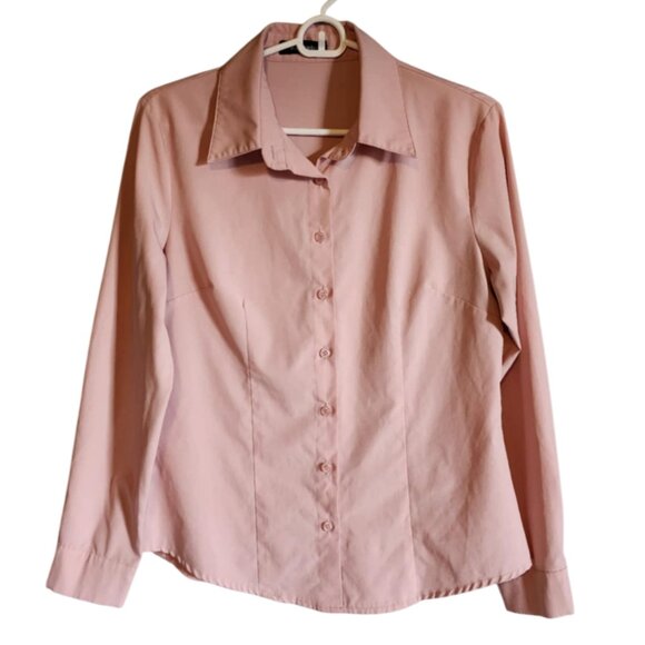 EUC Long Sleeve Pink Button-Down Blouse - Picture 1 of 3